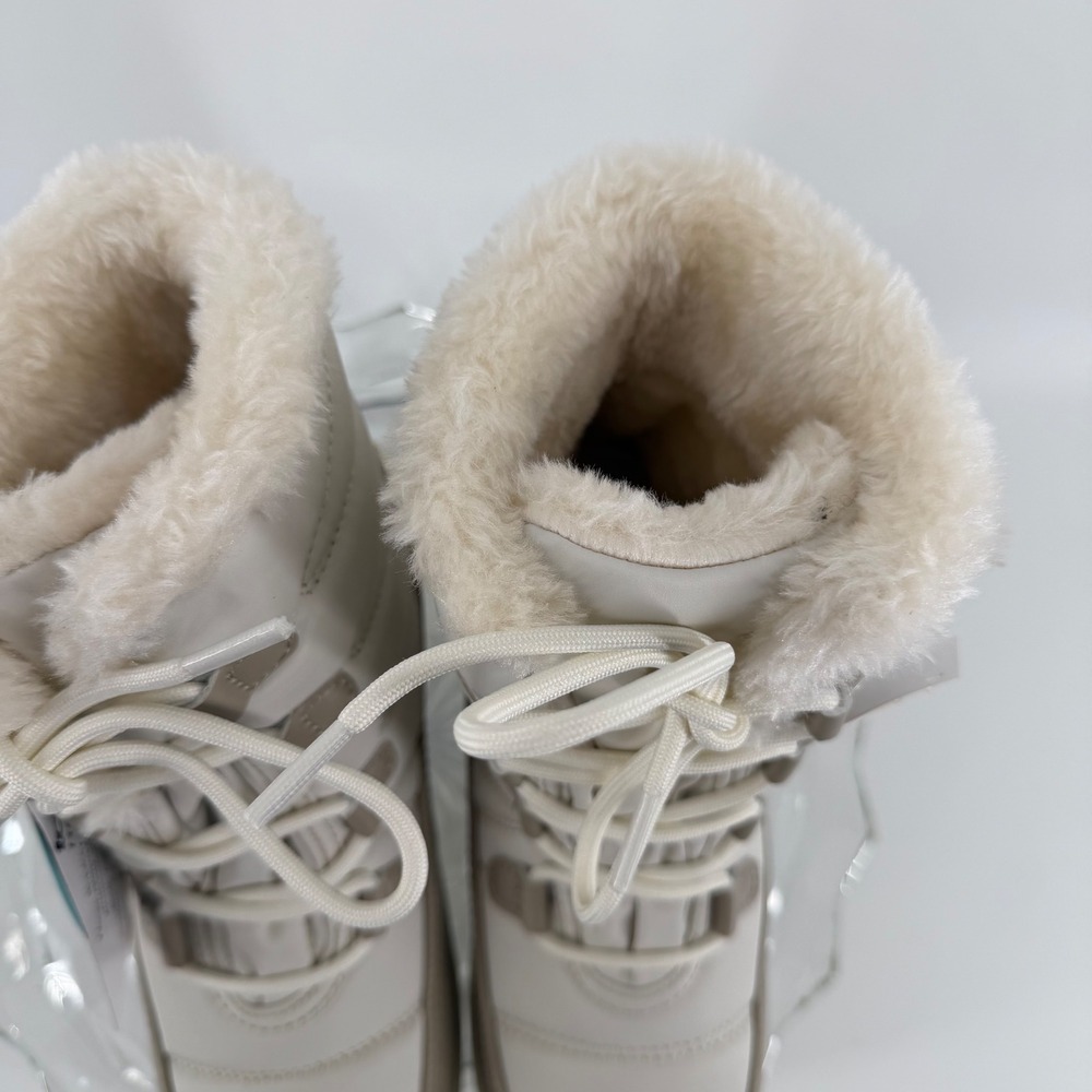 Totes Waterproof Insulated Winter Sno Boot Women Size 7 Cream Tan Faux Fur Lined - Picture 5 of 16